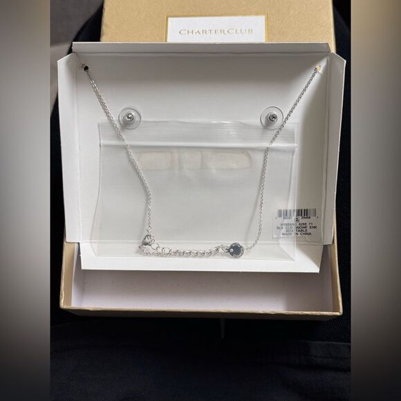 Charter Club CZ Snowflake Necklace and Earring Set - Picture 4 of 7